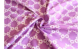 Tissu fleurs violet