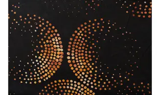 Batik noir spirales ronds marrons