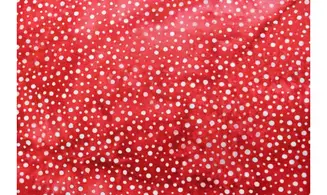 Batik rouge pointillisme blanc