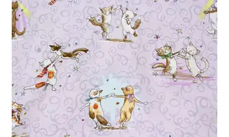 Tissu Danse avec les chats