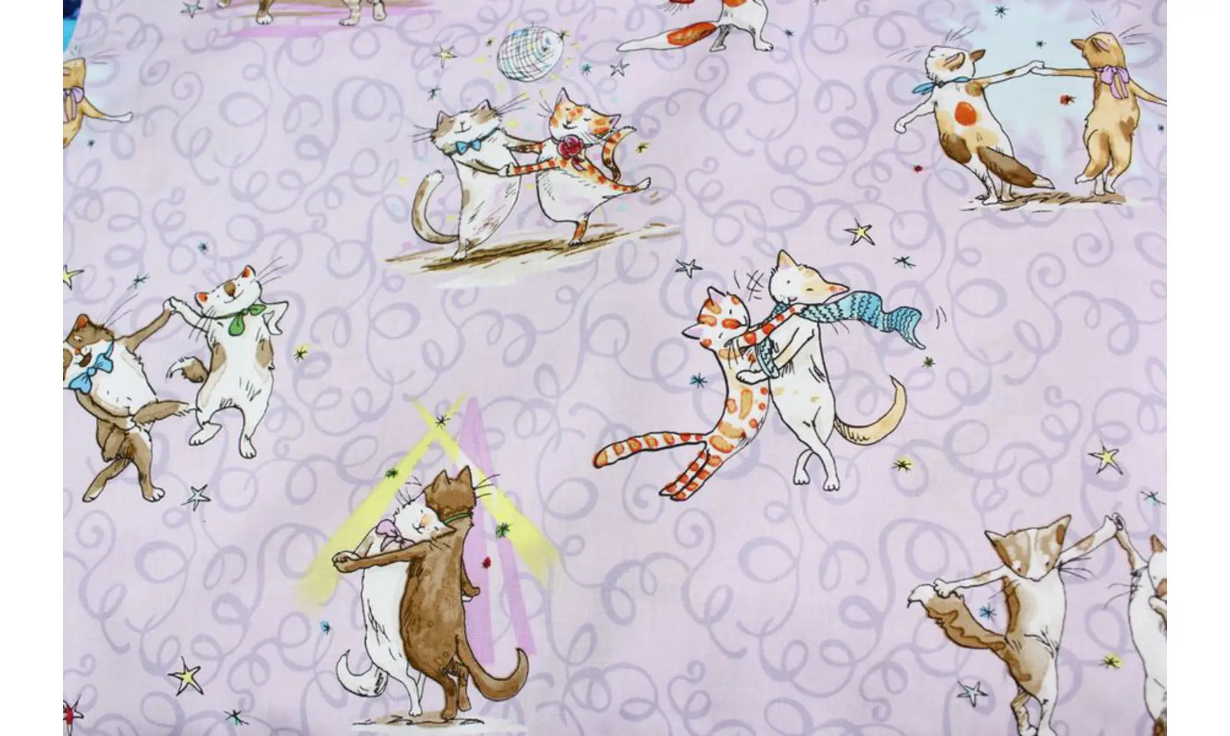 Tissu Danse avec les chats