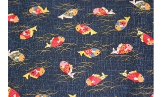 Tissu japonais Kurenai poissons