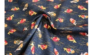 Tissu japonais Kurenai poissons