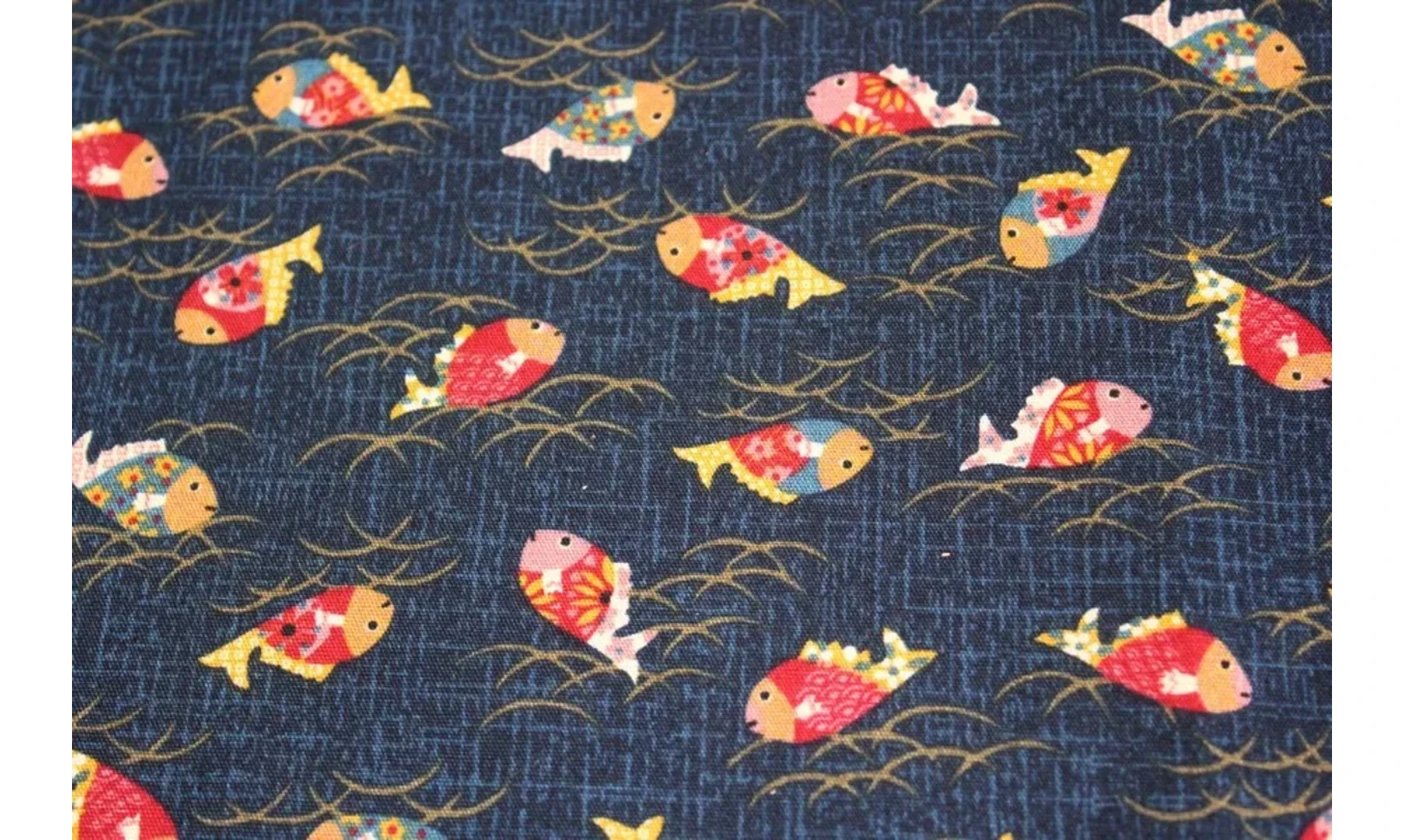 Tissu japonais Kurenai poissons