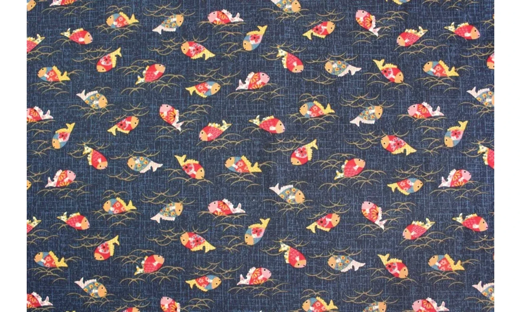 Tissu japonais Kurenai poissons