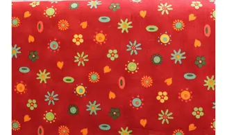 Tissu Noémie rouge graphismes