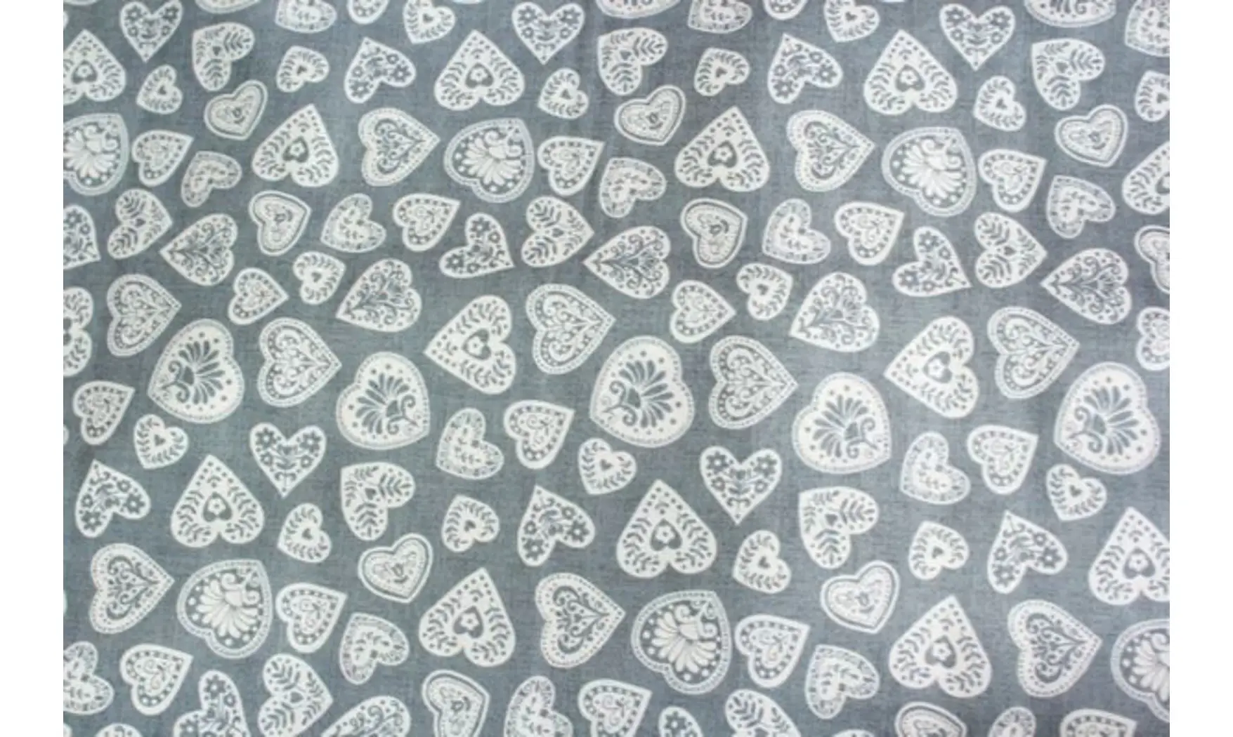 Tissu coeurs scandinaves gris