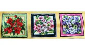 Tissu carrés de fleurs