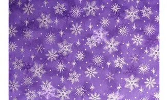 Tissu violet flocons argent