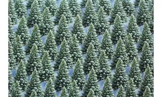 Tissu sapins enneigés