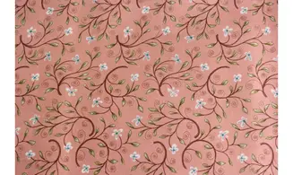 Tissu vieux rose fleurs feuillages