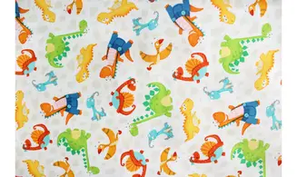 Tissu dinosaures en fête