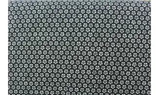 Tissu noir fleurettes blanches