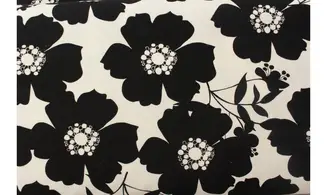Tissu fleurs noir et blanc