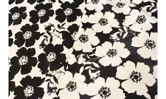Tissu fleurs noir et blanc