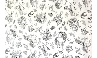 Tissu à colorier chevaux