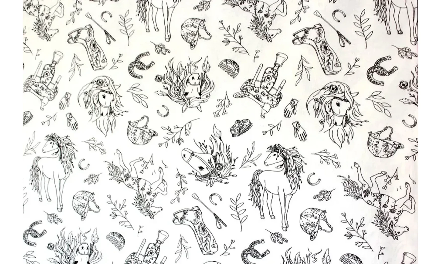 Tissu à colorier chevaux