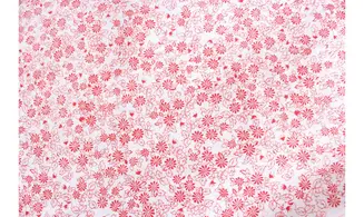 Tissu rouge blanc fleurettes design