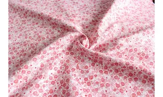 Tissu rouge blanc fleurettes design