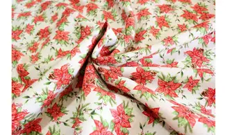 Tissu petits poinsetias