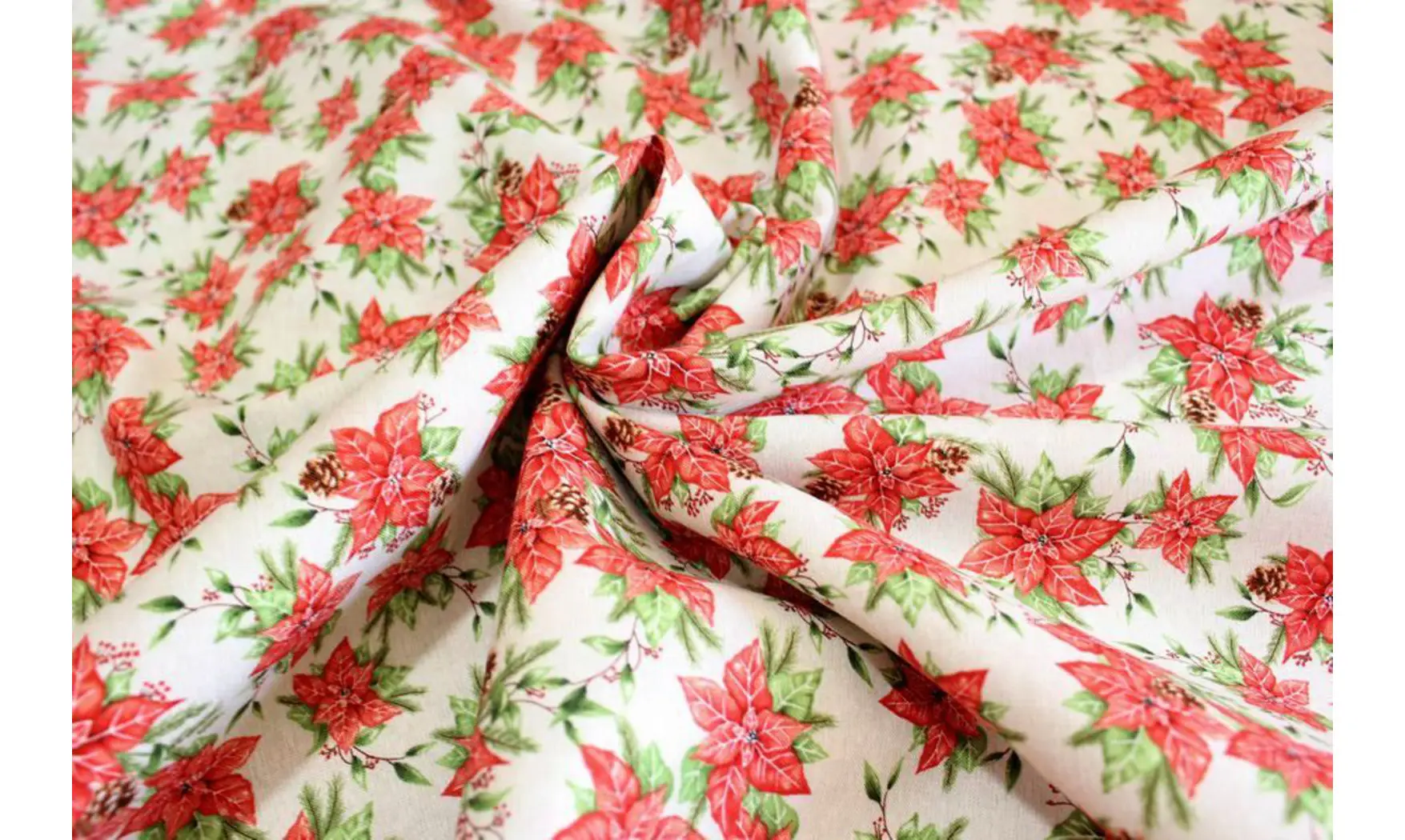 Tissu petits poinsetias
