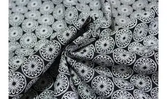 Tissu design agrumes fond noir