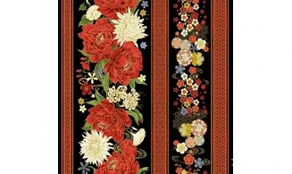 Tissu japonais Lotus bandes