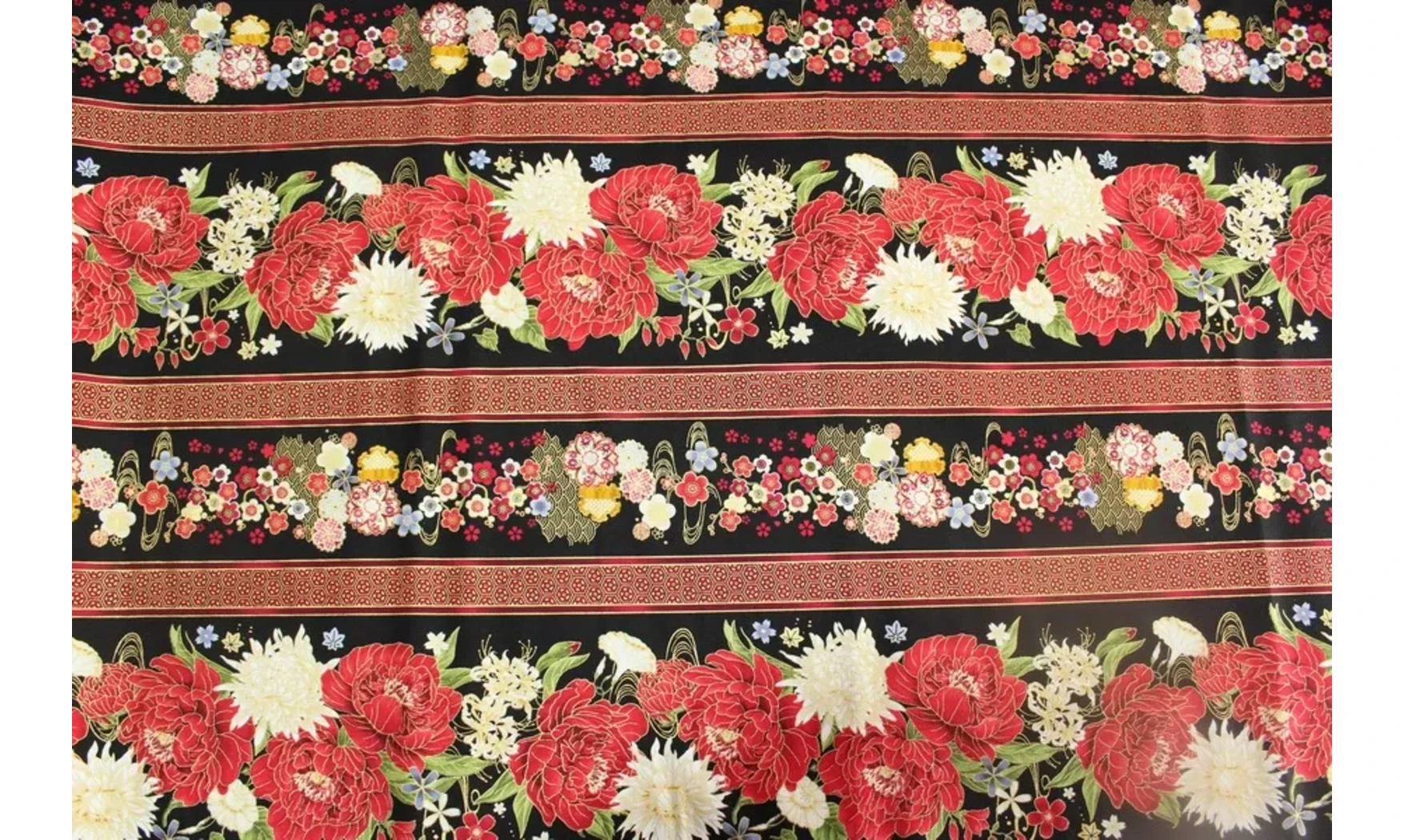 Tissu japonais Lotus bandes