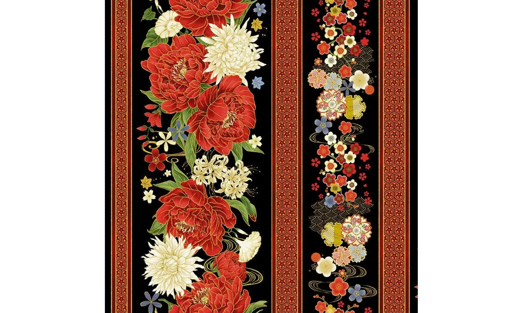 Tissu japonais Lotus bandes