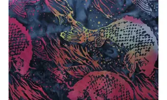 Batik bleu encre poissons