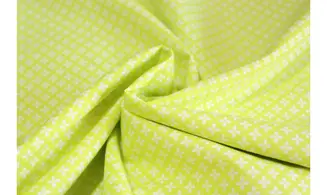 Tissu vert jaune 4 pétales