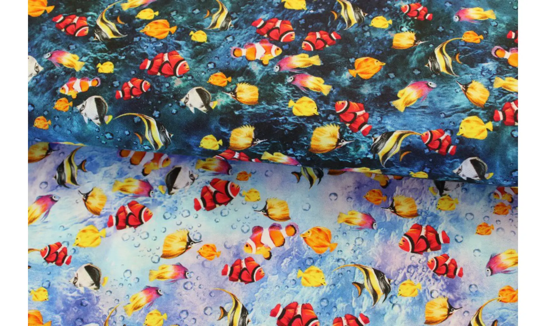 Tissu poissons océan foncé