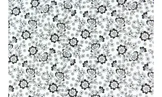 Tissu blanc petites fleurs noires