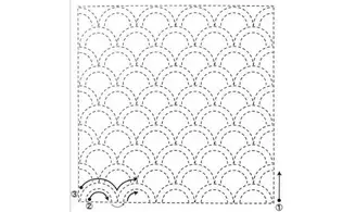 Coupon tissu Sashiko 33 x 66 cm