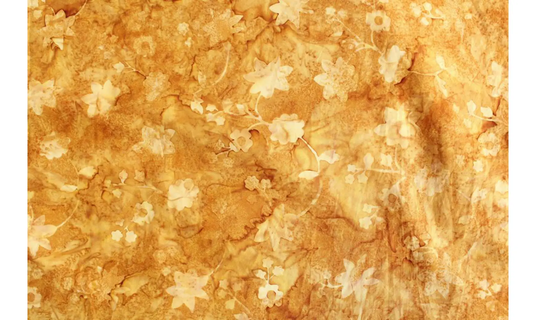 Batik ocre fleurs printemps