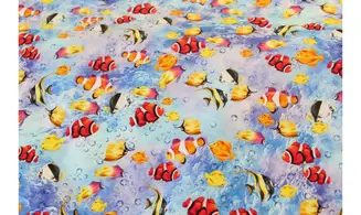 Tissu poissons océan clair