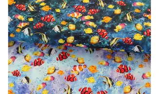 Tissu poissons océan clair