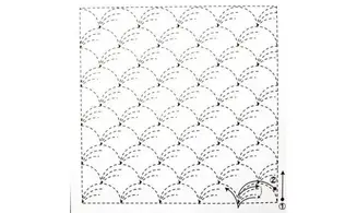 Coupon tissu Sashiko 33 x 66 cm