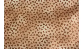 Tissu mini coeurs marron