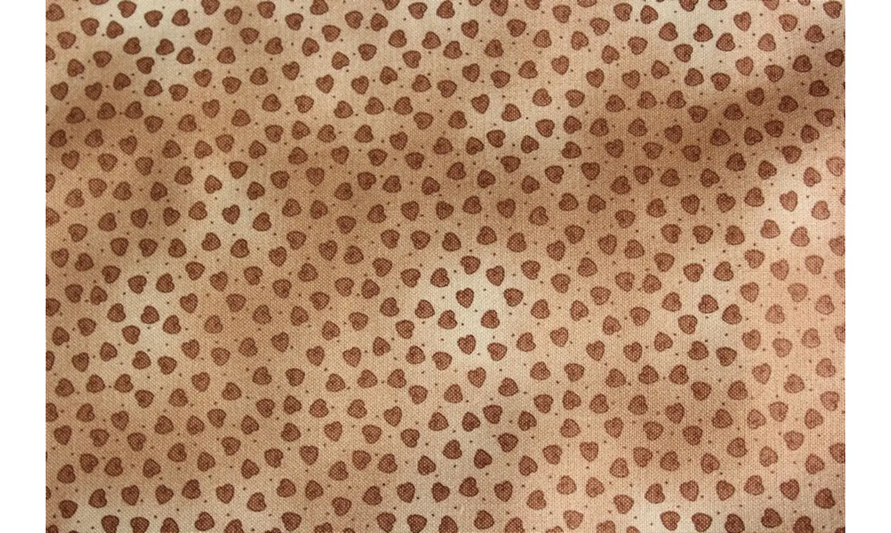 Tissu mini coeurs marron