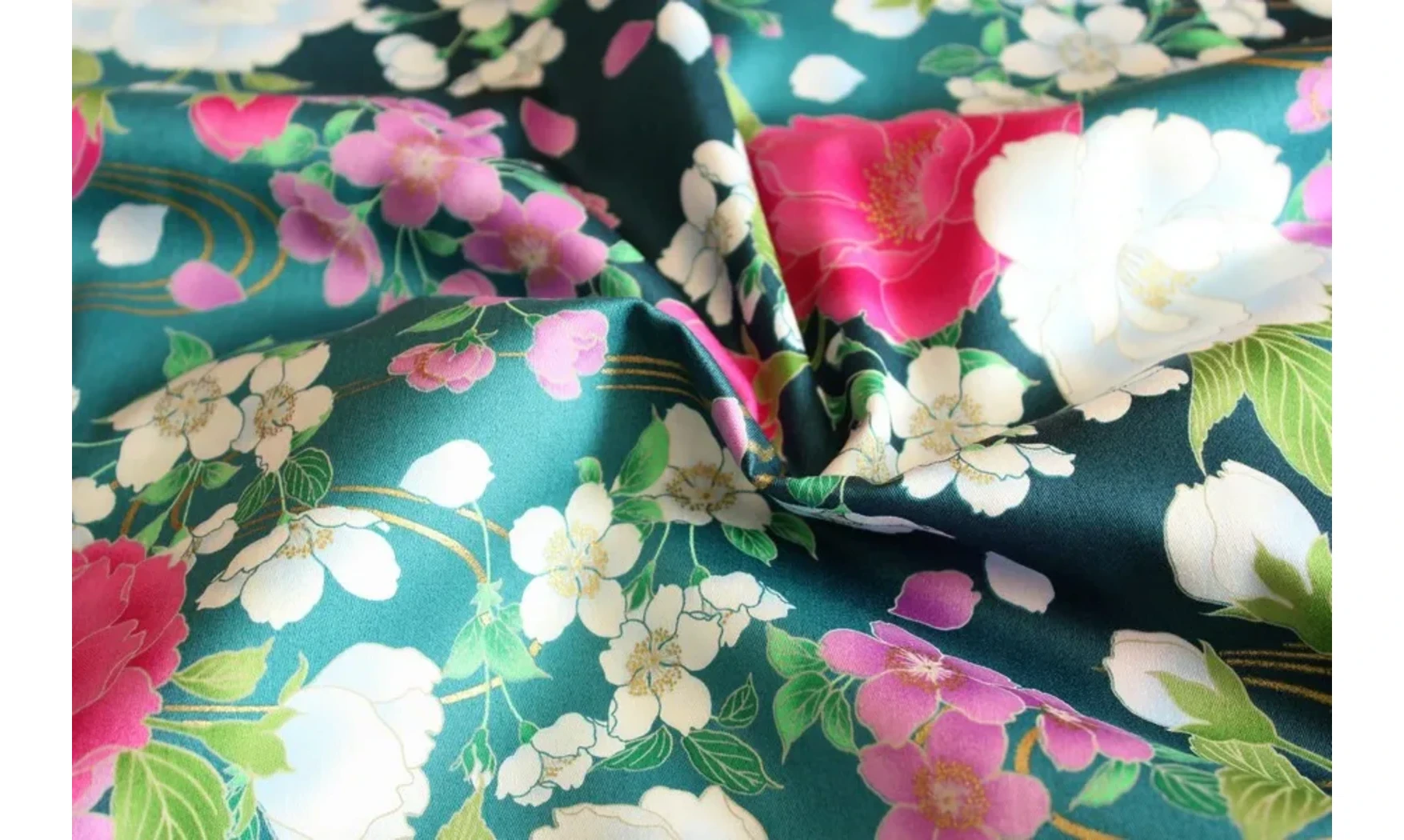 Tissu grandes fleurs japonaises
