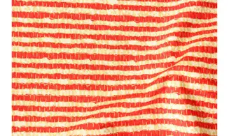 Tissu rayures beige et rouge or