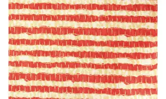 Tissu rayures beige et rouge or