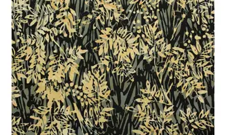 Batik vert noir feuillages beiges