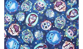 Tissu hiboux de la lune