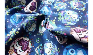 Tissu hiboux de la lune