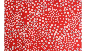Tissus rouge fleurs blanches