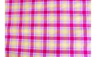 Tissu carreaux rose jaune