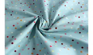 Tissus bleu pois multi