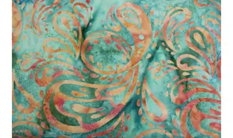 Batik grands motifs vert d'eau rose